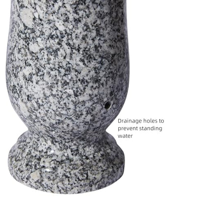 Granite Cemetery Vase for Grave Heavy 9.2 Lbs Windproof 3 Inch Opening