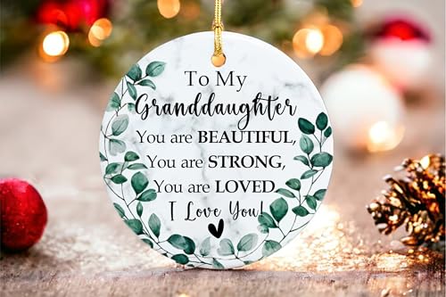 to My Granddaughter Christmas Ornament 2026 from Grandma and Grandpa, Double-Side Printed Christmas Ornament for Granddaughter Xmas Tree Keepsake - color: Granddaughter