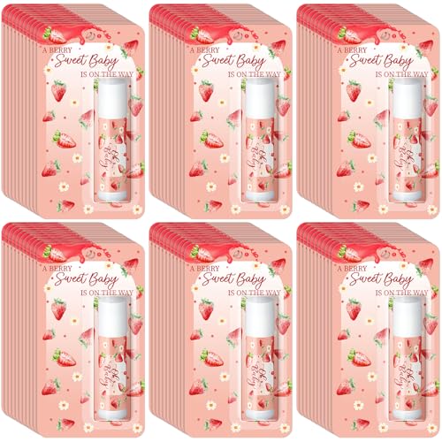 30 Pack Sweet Strawberry Baby Shower Games Prizes Party Gifts Bulk Lip Balms Favors for Winners Adults Guests Gender Reveal Favors Decorations Baby Shower Souvenirs Gift Bags Stuffers - style: A Sweet Strawberry