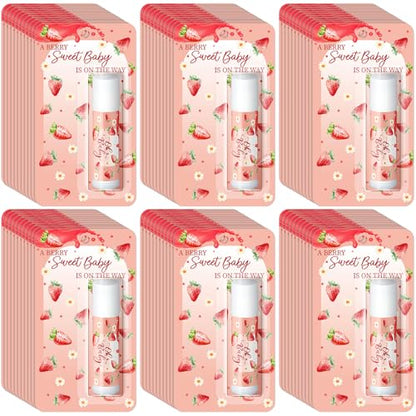 30 Pack Sweet Strawberry Baby Shower Games Prizes Party Gifts Bulk Lip Balms Favors for Winners Adults Guests Gender Reveal Favors Decorations Baby Shower Souvenirs Gift Bags Stuffers - style: A Sweet Strawberry