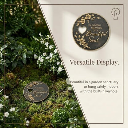 The Bridge Collection “in Loving Memory of A Beautiful Soul” Memorial Garden Stone – Sympathy Gift for Loss of Loved One – Outdoor Remembrance Garden Stone Tribute Decor