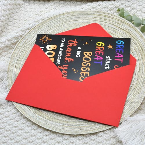 Thank You Card Gifts for Boss Leader Manager Cute Bosses Day Appreciation Her Him Funny Boss's Gifts Men Women from Employee - color: HK036