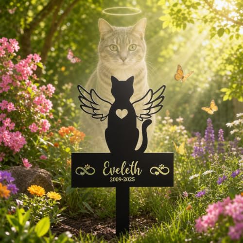 Cat Grave Marker Personalized Memorial Stake, Pet Memorial Gifts for Cats, Waterproof Outdoor Cat Memorial Sign, Pet Grave Markers Cat for Garden Yard Decoration - color: Cat 10