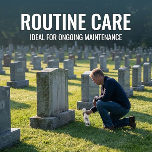 Headstone Cleaner for Graves,Highly Effective Gentle Formula for Cemetery,Gravestone & Tombstone Care,Safely Removes Dirt from Stone Surfaces 8.45 fl oz