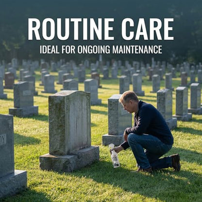 Headstone Cleaner for Graves,Highly Effective Gentle Formula for Cemetery,Gravestone & Tombstone Care,Safely Removes Dirt from Stone Surfaces 8.45 fl oz