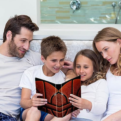 Photo Album 4x6 Photos - 60 Photos Capacity PU Leather Cover Photo Album with Strong Elastic Band, Portable Picture Album for Family Wedding Wedding Anniversary, Basketball Pattern - color: Basketball Pattern