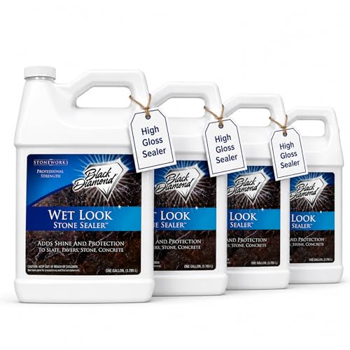 Wet Look Natural Stone Sealer. Durable, Long-Lasting Gloss Protection. Interior and Exterior Pavers, Slate, Sandstone, Travertine, Flagstone, Driveways, Garage Floors, etc. Black Diamond Stoneworks | Durable Gloss and Protection, Pavers, Slate, Concrete,