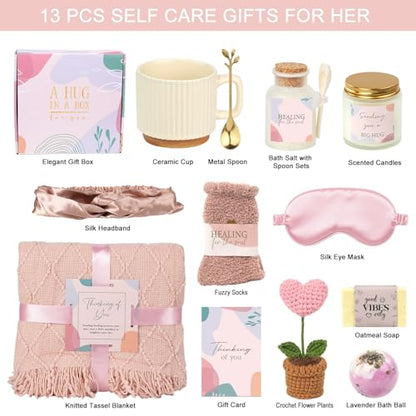 Pink Birthday Care Package for Women Teen Girls, Get Well Gifts for Woman - color: pink