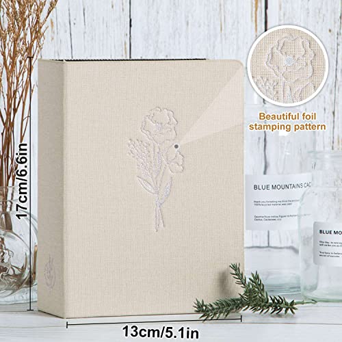 Lanpn Photo Album 4x6 50 Pictures 2 Packs, Small Mini Capacity Linen Photo Book Sets, Each Pack Holds 100 Top Loader Vertical Only Picture for Kids Boy Girls Beige - color: Beige, size: 50 Pockets/2PK