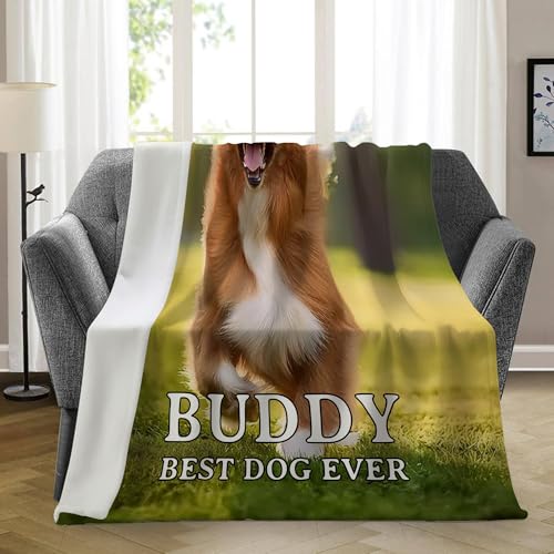 Ship Next Day, Customized Pet Memorial Gifts, Custom Dog Blanket with Picture Name, Personalized Pet Memorial Photo Blanket, Loss of Pet Sympathy Gift, Dog Passing Away Bereavement Gifts - color: Dog Blanket 07