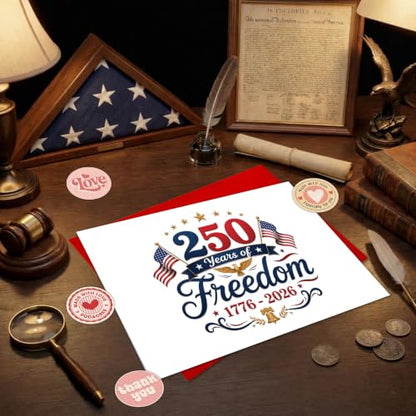 Fourth of July Invitation Greeting Card with Red Envelope, Patriotic Fireworks Community Celebration Card, USA Independence Day Party Invite Card for Family, Friends, Neighbors - color: ame10