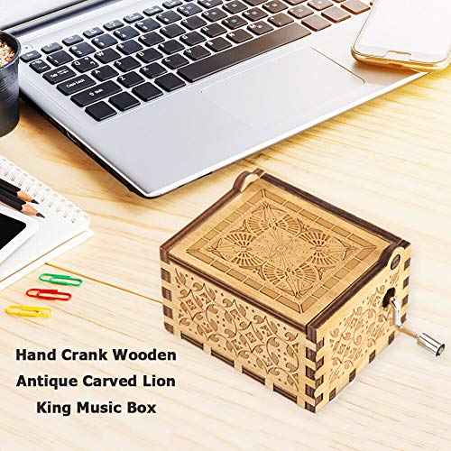 to Daughter Wood/Wooden Music Box Hand Crank Engraved Musical Box- Mechanism Antique Vintage Personalizable Gifts for Christmas/Birthday/Wedding - style: I.Daughter 2