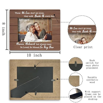 FONDCANYON Memorial Picture Photo Frame, Sympathy Memorial Gifts for Loss of Loved Ones, Memory Picture Frames, Bereavement Remembrance Gifts (5x7 Inch Photo)