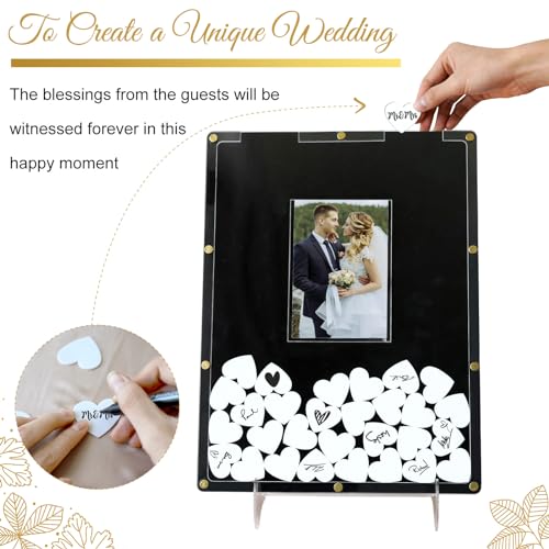 AerWo Wedding Guest Book Alternative Black Guest Book Wedding Reception - color: Black