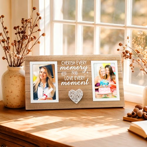 Graduation Gift for Her Him Picture Frame, Birthday Gifts for Women, Men, Friend, Family Coworker Photo Frame, Holds 2pcs 4x6 Pictures - style: women and men