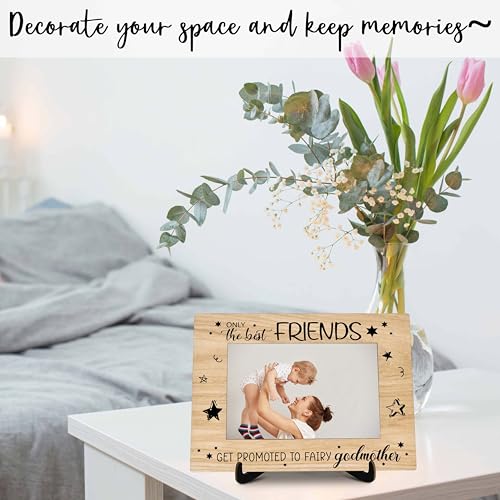 Godmother Pictures Frame, Fairy Godmother Photo Frame With Stand, Godmother Gifts From Godchild, Farmhouse Home Living Room Bedroom Office Decoration -A44, Rustic - color: Godmother