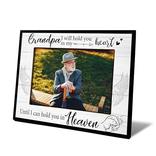 Grandpa Picture Frame, Memorial Gifts for Loss of Grandpa, Grandfather Sympathy Gifts, 4x6 Bereavement Photo Frame for Tabletop Display Photo Insert - L02 - style: loss of grandpa 2