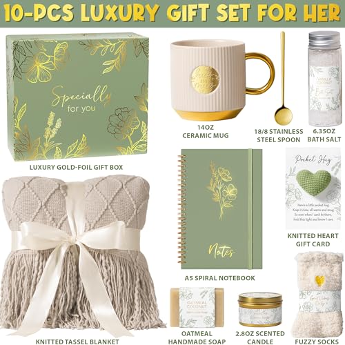 Birthday Self Care Gifts for Women Get Well Soon Gift Baskets Care Package - color: Light Tan