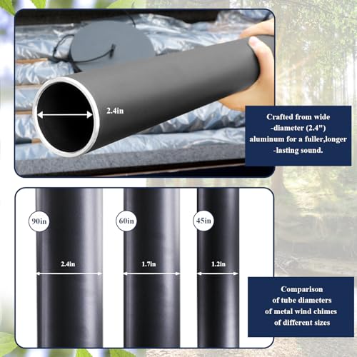 ASTARIN 90 Inch Wind Chimes for Outside with Precision Tuned - size: 90“-Black
