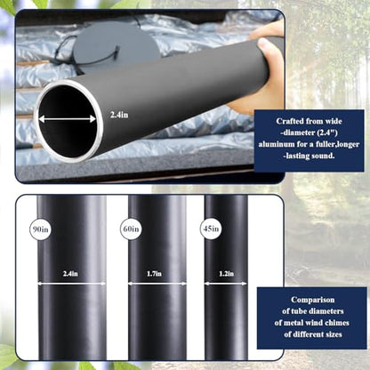 ASTARIN 90 Inch Wind Chimes for Outside with Precision Tuned - size: 90“-Black