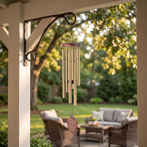 Wind Chimes for Outside, 32" Wooden Sympathy Wind Chimes Memorial Wind Chime for Loss of Loved One Mother Father, Sympathy Gift Home Decor Outdoor Garden Patio