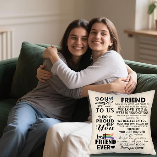 Even When We're Not Close by Throw Pillow Cover Friendship Present for Women Girls Birthday Gift Graduation Gift Inspirational Gift (Friend-we Female) - color: Friend-we Female