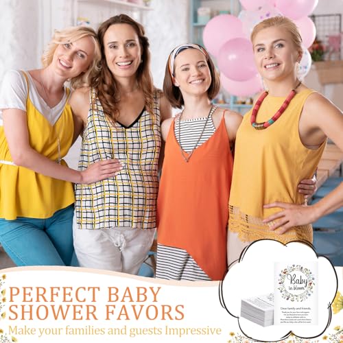 Fumete 100 Pcs Baby Shower Seed Packet Adhesive Envelopes, Colored Flowers - style: Colored Flowers