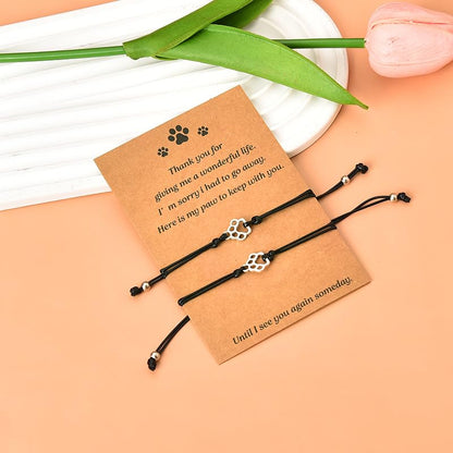 Loss of Dog Sympathy Gift Paw Bracelets Set of 2 Cat Remembrance Memorial Gifts Bereavement Gifts for Loss of Pet in Memory of Dog Bracelet for Dogs Owners Lovers Pet Sympathy Gift for Dogs Cats