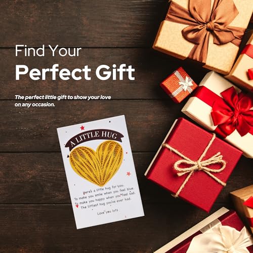 Little Pocket Hug Token & Greeting Card – Handmade Quilled Heart with NFC Bible Verse | Pocket Hug Card with Inspirational Scripture | Unique Christian Gift for Encouragement, Grief, Anxiety Relief & Long Distance Love (Yellow Heart) - color: Yellow Heart