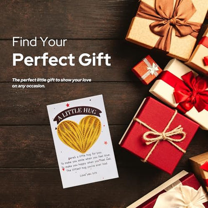 Little Pocket Hug Token & Greeting Card – Handmade Quilled Heart with NFC Bible Verse | Pocket Hug Card with Inspirational Scripture | Unique Christian Gift for Encouragement, Grief, Anxiety Relief & Long Distance Love (Yellow Heart) - color: Yellow Heart