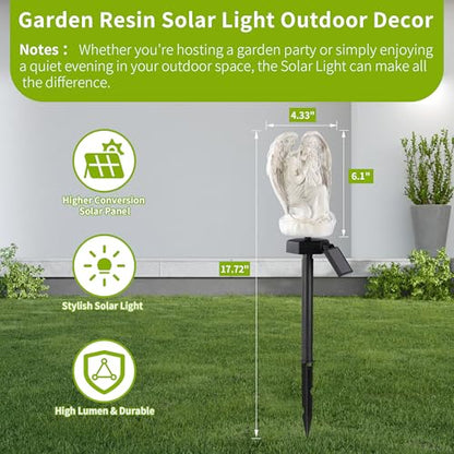 Garden Solar LED Light with Stake, Waterproof Outdoor Decor for Walkway Courtyard Party Decor, White Angel
