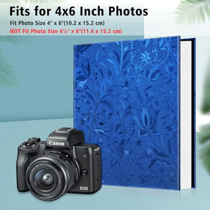 Fintie Photo Album 4x6 Photos - 600 Pockets Large Capacity Albums Book | Vegan Leather Cover, 4X6 Picture Keepsakes, Family/Wedding/Travel Memory Book, Baby/Kids/Boys/Girls Gift, Blue - color: blue