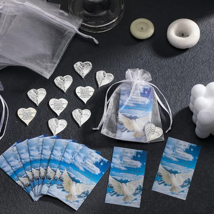 Sureio 30 Sets Heart Pocket Hug Token Funeral Keepsakes Prayer Cards
