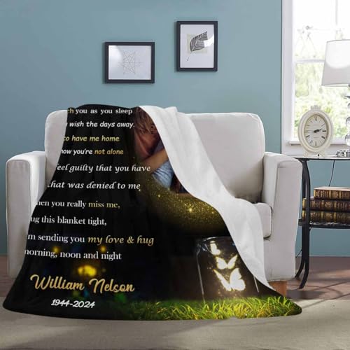 Custom Memorial Blanket with Photo - Sympathy Gift for Loss of Loved One - color: Style 13