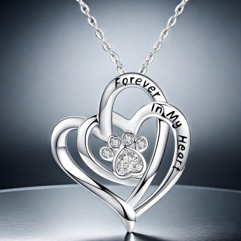 Cynlsum Dog Memorial Gifts Remembrance Necklace: Loss of Dog Sympathy Gift Heart Shape Pet Necklace for Women Pet Lovers Puppy Bereavement Gift Keepsake Passing Away Gifts - size: M