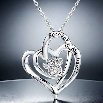 Cynlsum Dog Memorial Gifts Remembrance Necklace: Loss of Dog Sympathy Gift Heart Shape Pet Necklace for Women Pet Lovers Puppy Bereavement Gift Keepsake Passing Away Gifts - size: M