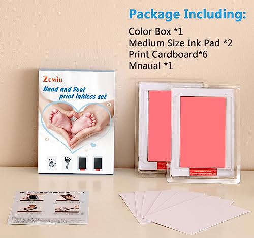 XL Size Baby Handprint Kit,Baby Footprint Kit,Newborn Gift,Keepsake - color: Pink
