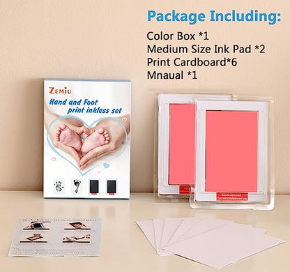 XL Size Baby Handprint Kit,Baby Footprint Kit,Newborn Gift,Keepsake - color: Pink