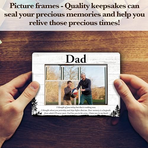 Gihyan Dad Memorial Picture Frame, In Memory of Dad Photo Frame, Sympathy Gifts For Loss of Dad, Bereavement Gifts for Loss of Father, Home Office Wooden Frame With Stand-57