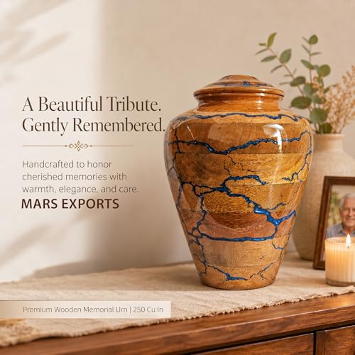 Handcrafted Decoarative Wooden Urn for Human Ashes Adult Male Female, Wooden Urn Box for Pets, Memorial Urn, Funeral Cremation Urn Jar Wooden (Extra Large) - size: X-Large