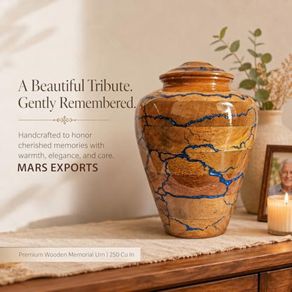 Handcrafted Decoarative Wooden Urn for Human Ashes Adult Male Female, Wooden Urn Box for Pets, Memorial Urn, Funeral Cremation Urn Jar Wooden (Extra Large) - size: X-Large