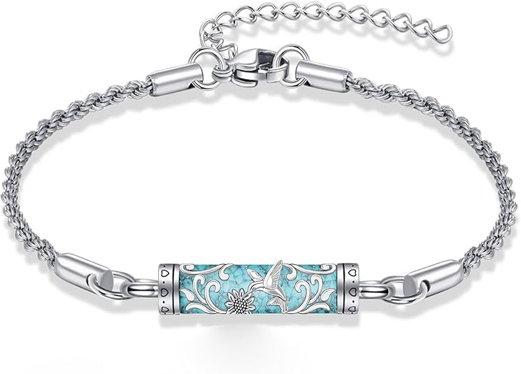 Urn Bracelet for Ashes Tree of Life/Turquoise/Sunflower Cremation Bracelet for Women
