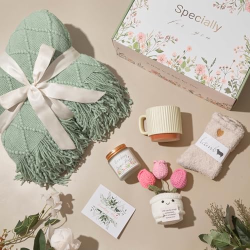 OHATOS Get Well Gift for Women, After Surgery Gifts, Birthday Gifts Baskets for Women Self Care Gift, Thinking of You Relaxation Stress Care Package for Wife Mom Friend Sister Girlfriend - color: Mint Green
