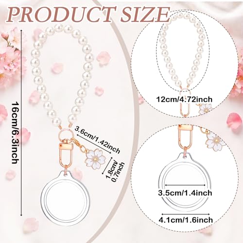 12 Pack Braid/Bow/Pearl Photo Frame Keychain Bulk | Braid/Bow/Pearl Keychain Bulk, Blank Photo Frame Keychain, DIY Charms Gift, Wedding Bridal Party Favor - style: Flower