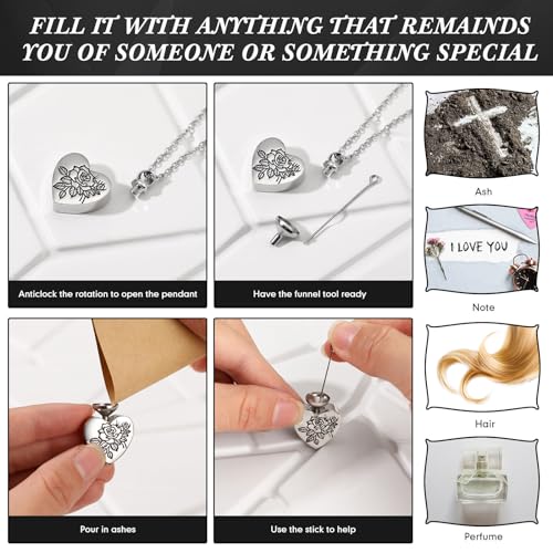 Ecation 15 Pcs Urn Necklace for Ashes Women Cremation Jewelry - color: Sky Blue