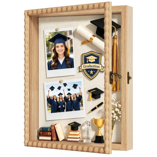 Love-KANKEI Deep Shadow Box 11x14,Solid Wood Beaded Edge Frame,Natural - color: Natural, size: 11x14