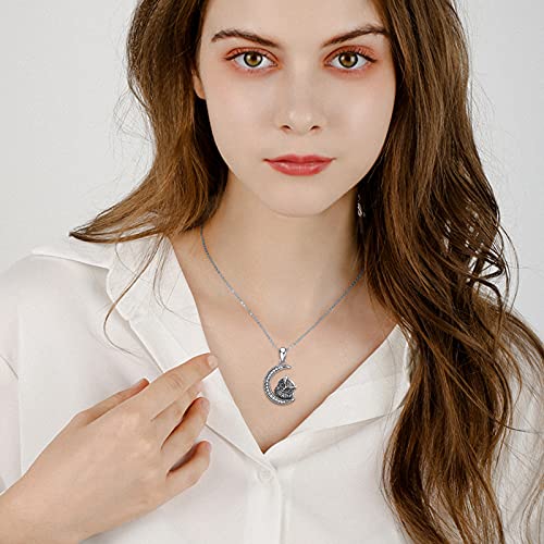 YAFEINI Animal Urn Necklaces for Ashes S925 Sterling Silver Owl/Sloth Keepsake Cremation Jewelry Memorial Gifts for Women Mom Wife - style: Owl