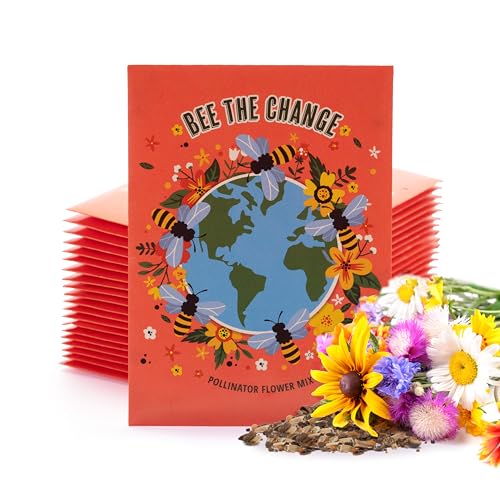 Bentley Earth Day 2025 Bee The Change - Pollinator Flower Mix Seed Packets (25 Packets) - style: Bee the Change