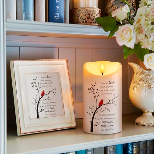 Flameless Memorial Candle, Real Wax LED Light with Remote Sympathy Gifts for Loss of Loved One, Mother, Father - Remembrance Gift (4" x 7") - color: Those We Love Don’t Go Away
