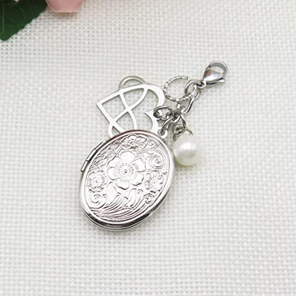 IDLAN Bouquet Locket Photo Charm Wedding Bouquet Memory Charm Memorial Bride Pendant Memorial Photo Keepsake - style: Infinity Heart